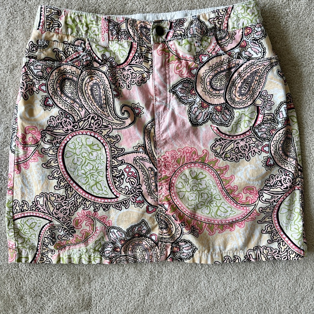 Croft & Barrow Pink Green Mini Pencil Skirt Resort Wear